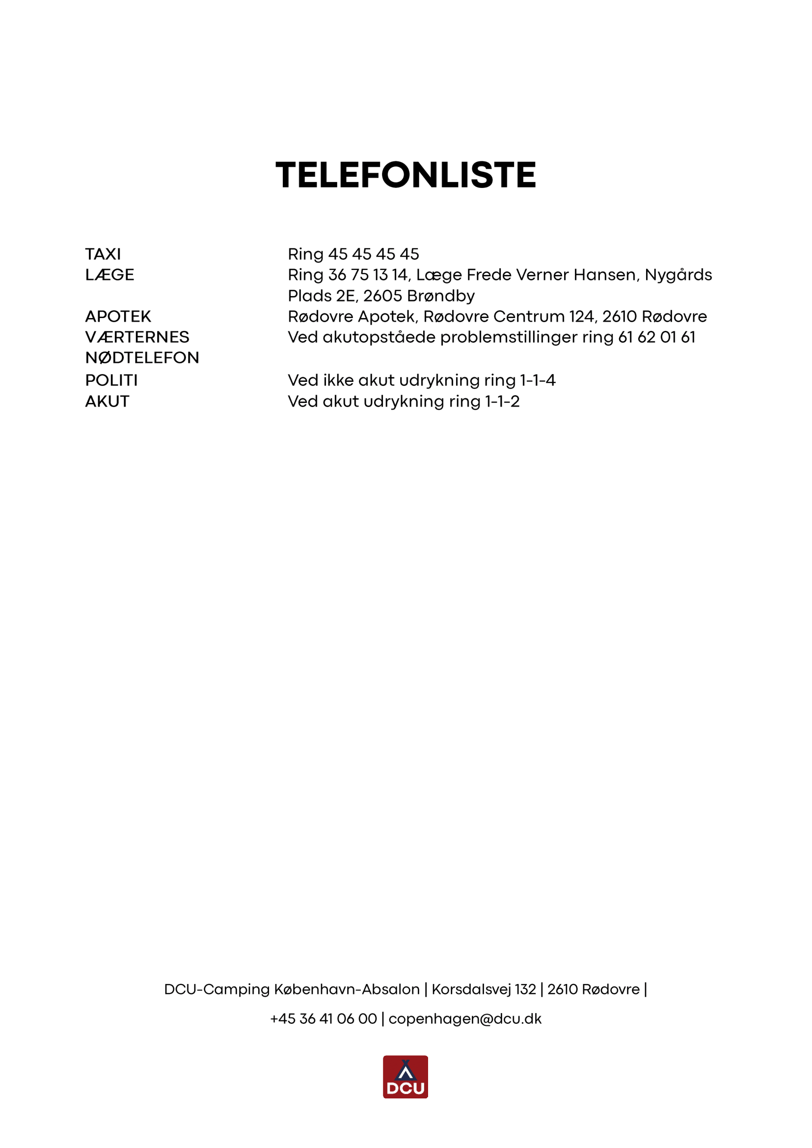 telefon københavn