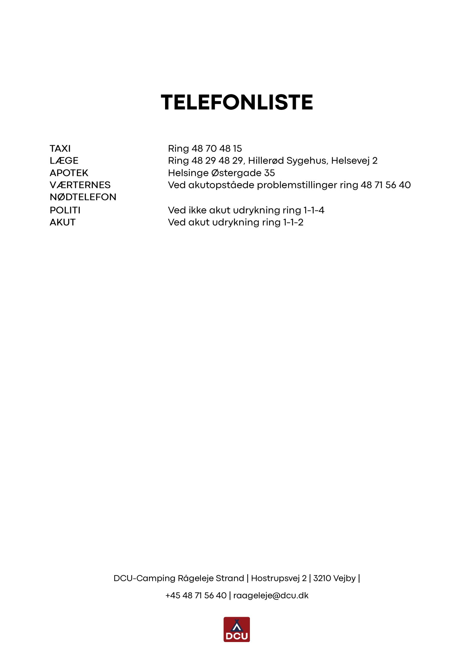 Rågeleje telefon